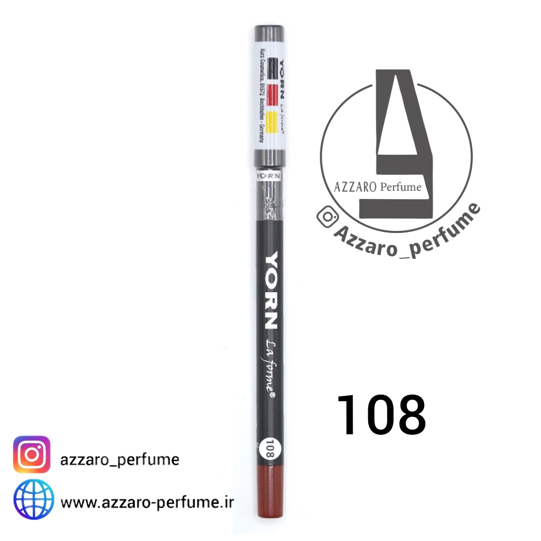 مداد لب یورن شماره 108 Yorn lip liner Pencil_فروشگاه اینترنتی آرایشی بهداشتی آزارو در شیراز