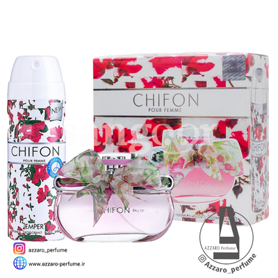 ادکلن زنانه امپر مدل چیفون Chifon همراه با اسپری حجم 100 میل-فروشگاه اینترنتی آرایشی بهداشتی آزارو در شیراز