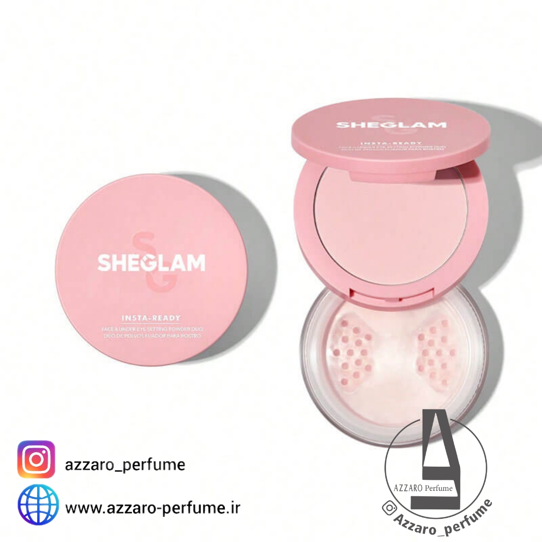 پودر فیکس دومنظوره شیگلم SHEGLAM مدل insta-ready رنگ Bubblegum-فروشگاه اینترنتی آرایشی و بهداشتی آزارو در شیراز