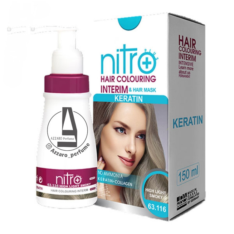 شامپو رنگ مو نیترو پلاس Nitro Plus دودی خیلی روشن 63.116 (High Light Smoky) حجم 150 میلی لیتر در رنگ های متنوع بدون آمونیاک-فروشگاه اینترنتی آرایشی بهداشتی آزارو