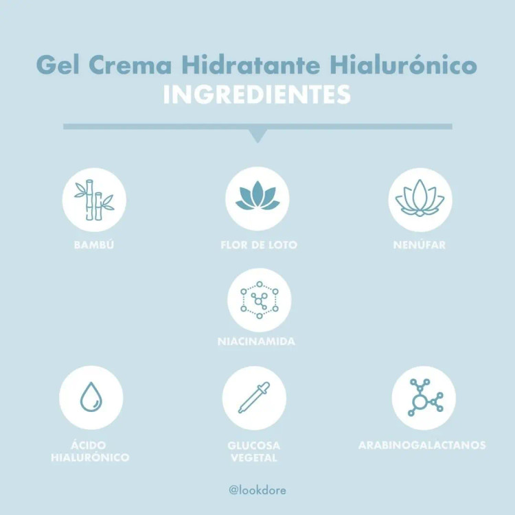 ژل کرم آبرسان و مرطوب کننده هیلارونیک 50 میل look Dorē_فروشگاه اینترنتی آرایشی بهداشتی آزارو در شیراز