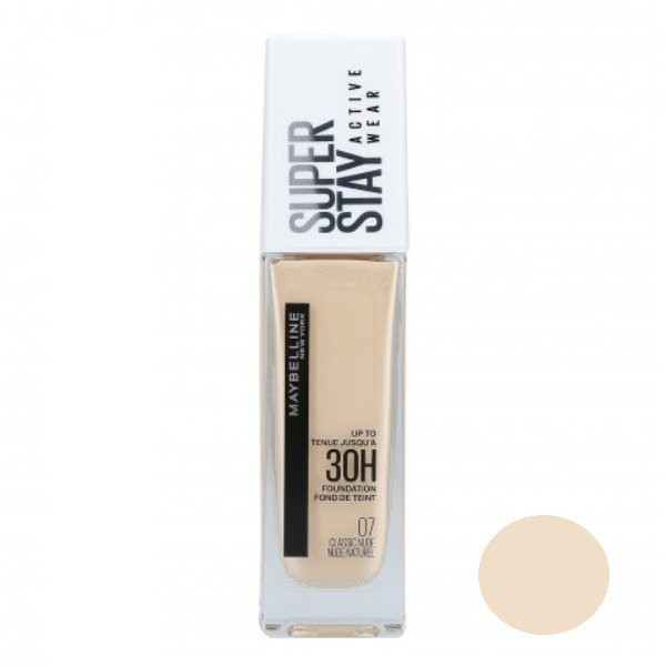 کرم پودر سوپر استی 30 ساعته میبلین شماره 07 رنگ CLASSICNUDE NUDE NATUREL حجم 30 میل اصل-فروشگاه اینترنتی آرایشی بهداشتی آزارو در شیراز