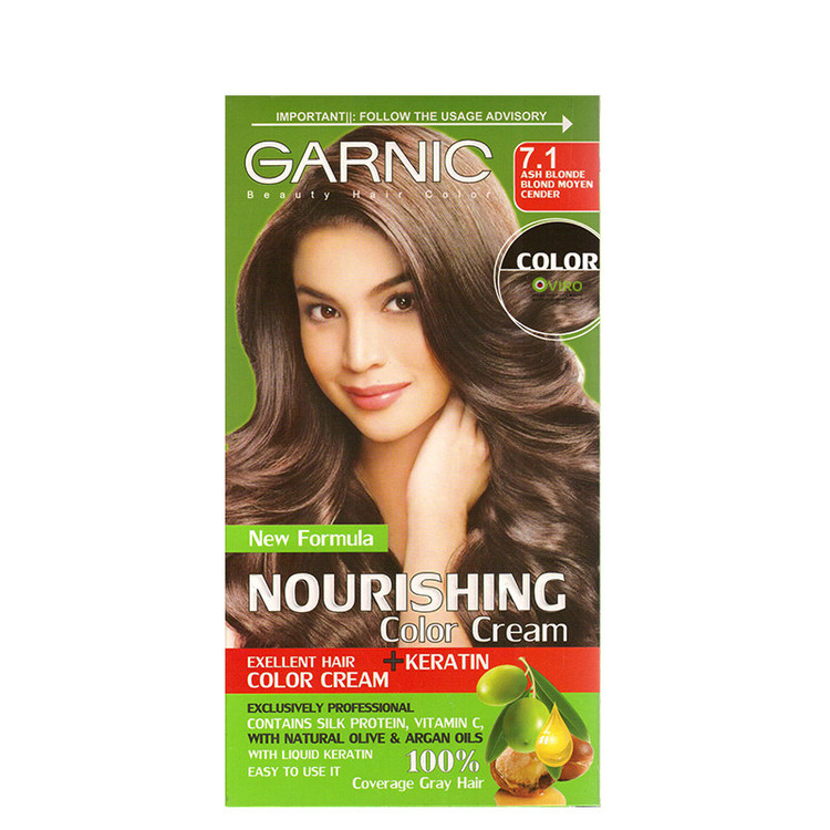 کیت رنگ مو گارنیک شماره 7.1 حجم 80 میلی لیتر رنگ بلوند خاکستری-فروشگاه اینترنتی آرایشی بهداشتی آزارو