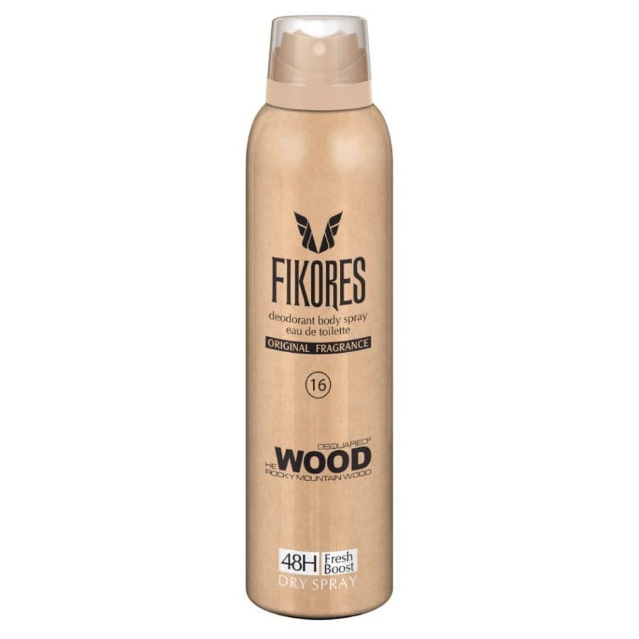 اسپری بدن مردانه فیکورس رایحه وود قهوه ای حجم 200 میل-فروشگاه اینترنتی آرایشی بهداشتی آزارو