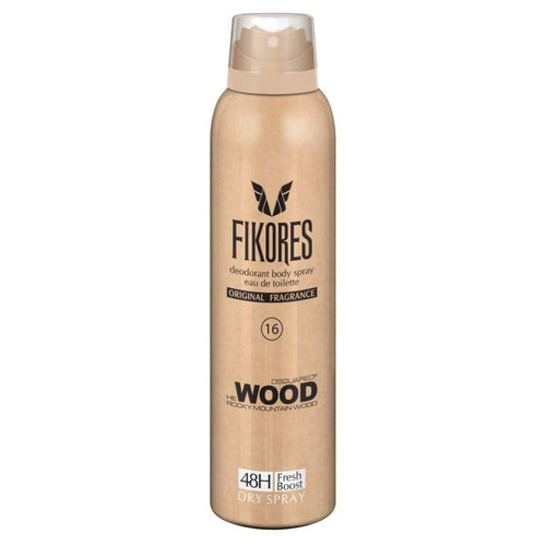 اسپری بدن مردانه فیکورس رایحه وود قهوه ای حجم 200 میل-فروشگاه اینترنتی آرایشی بهداشتی آزارو