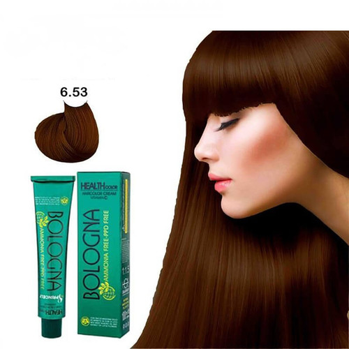 رنگ مو بدون آمونیاک بلونیا100 میل 6.53 بلوند شکلاتی تیره_فروشگاه اینترنتی آرایشی بهداشتی آزارو در شیراز