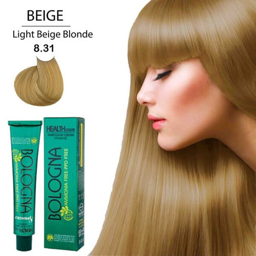 رنگ مو بلونیا بدون آمونیاک شماره 8.31 بلوند بژ روشن حجم 100 میل _فروشگاه اینترنتی آرایشی بهداشتی آزارو در شیراز