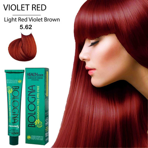 رنگ مو بدون آمونیاک بلونیا شماره Light Red Violet brown 5.62 حجم 100میل_فروشگاه اینترنتی آرایشی بهداشتی آزارو در شیراز
