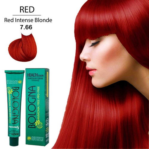 رنگ مو بدون آمونیاک بلونیا Red Intenes Blonde 7.66 حجم 100میل_فروشگاه اینترنتی آرایشی بهداشتی آزارو در شیراز