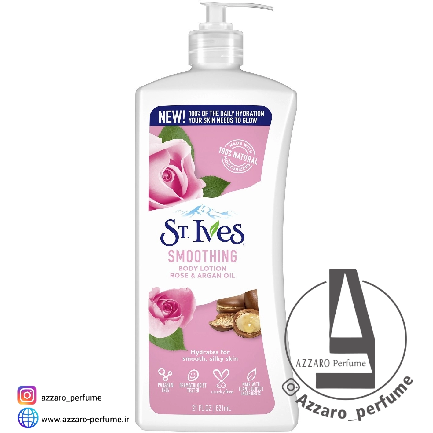 لوسیون بدن سنت ایوز St.Ives مدل رز و روغن آرگان حجم 621 میل-اینترنتی آرایشی بهداشتی آزارو در شیراز