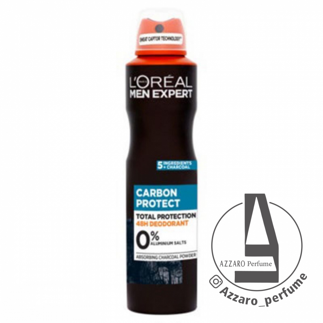 اسپری ضد تعریق مردانه لورآل مدل Carbon Protect حجم 250 میل_فروشگاه اینترنتی آرایشی آزارو در شیراز