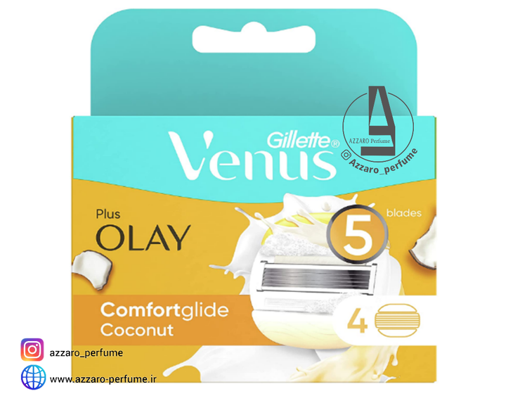 یدک خود تراش ژیلت سری ونوس اولای مدل Comfortglide Coconut اورجینال-فروشگاه اینترنتی آرایشی بهداشتی آزارو