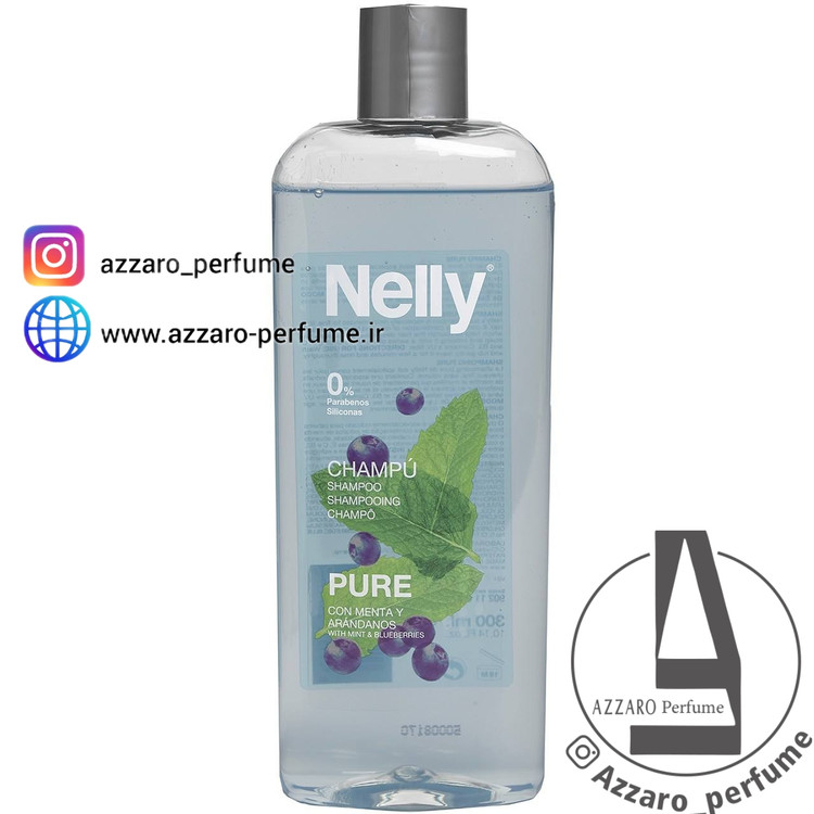 شامپو مو نلی مدل نعناع و بلو بری حجم 300 میلی لیتر-فروشگاه اینترنتی آرایشی بهداشتی آزارو