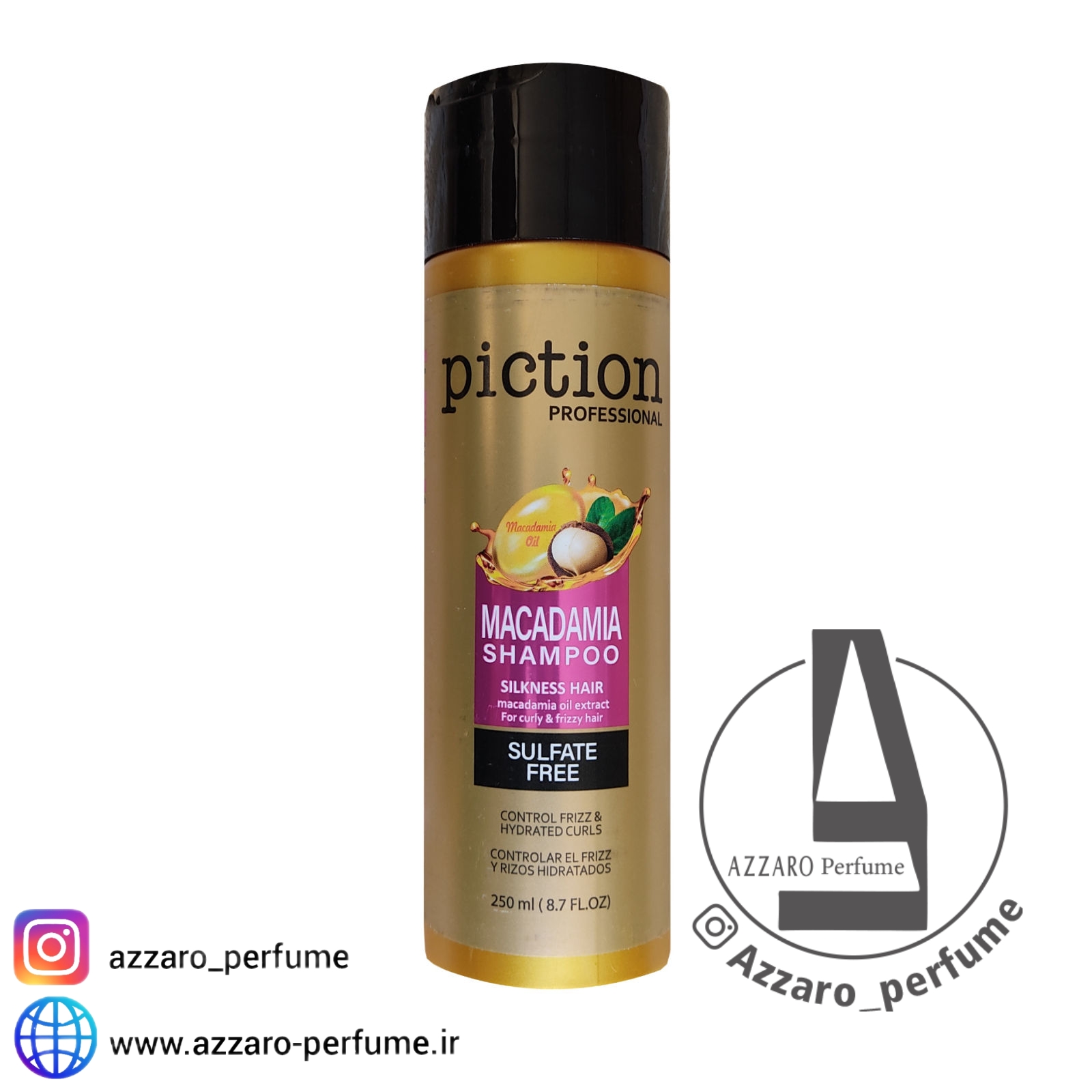 شامپو بدون سولفات پیکشن مدل ماکادمیا حجم 250 میلی لیتر-فروشگاه اینترنتی آرایشی بهداشتی آزارو