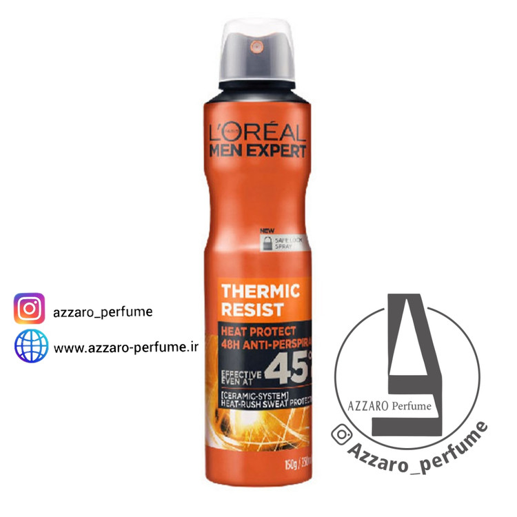 اسپری بدن 48 ساعته من اکسپرت ترمیک رسیست مردانه لورال حجم 250 میل_فروشگاه اینترنتی آرایشی بهداشتی آزارو در شیراز
