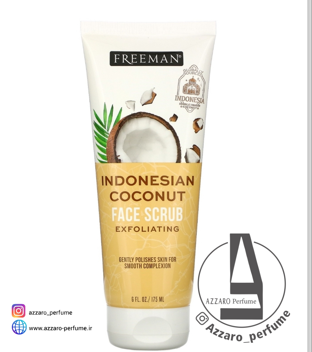 اسکراب صورت نارگیل اندونزیایی فریمن Freeman Indonesian Coconut حجم 175 میلی لیتر -فروشگاه اینترنتی آرایشی بهداشتی آزارو 