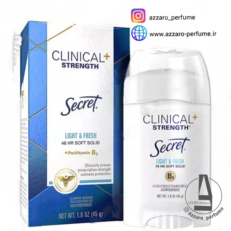 استیک ضد تعریق سکرت کلینیکال لایت اند فرش حجم 45 گرم-فروشگاه اینترنتی آرایشی بهداشتی آزارو