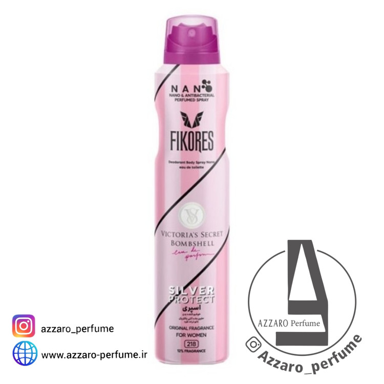 اسپری نانو بدن زنانه ویکتوریا سکرت بامشل BOMBSHELL فیکورس 200 میل-فروشگاه اینترنتی آرایشی بهداشتی آزارو