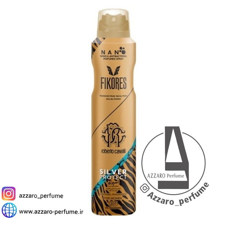 اسپری نانو بدن زنانه روبرتو کاوالی ROBERTO CAVALLI فیکورس 200 میل_فروشگاه اینترنتی آرایشی بهداشتی آزارو در شیراز