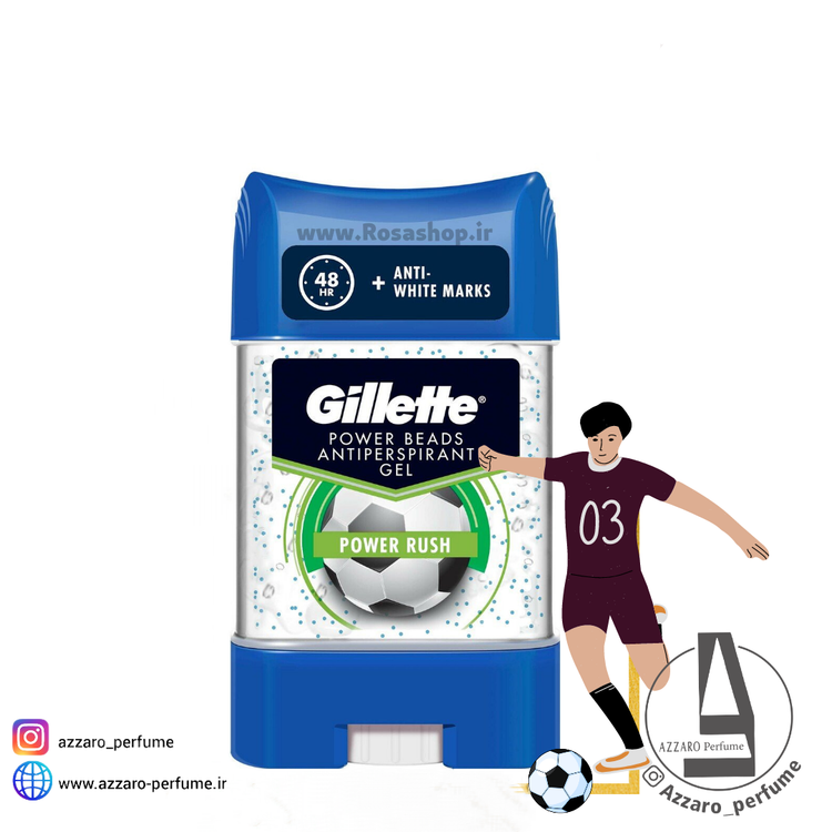مام ژله ای دانه دار ژیلت مدل power Rush حجم 70 میل-فروشگاه اینترنتی آرایشی بهداشتی آزارو