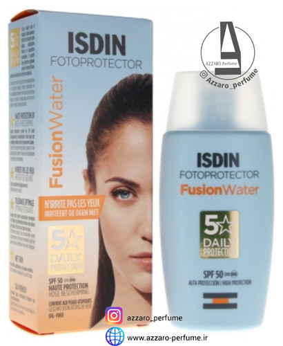 ضدآفتاب فیوژن واتر SPF 50 ایزدین اصل،اورجینال بی رنگ حجم 50 میل_فروشگاه اینترنتی آرایشی بهداشتی آزارو در شیراز