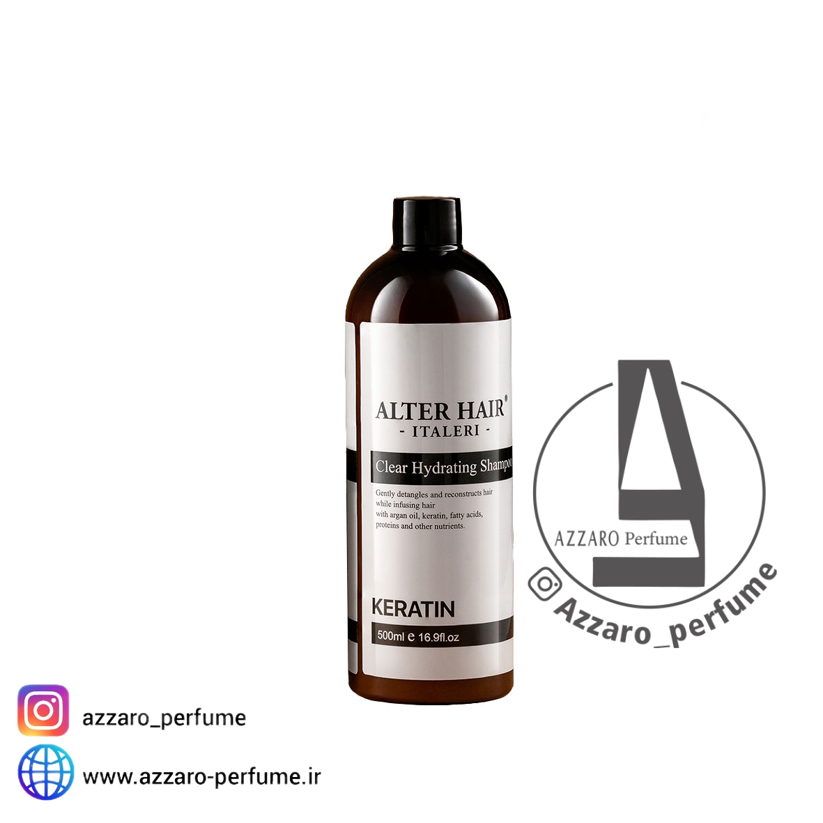 شامپو کراتین آلتر هیر ترمیم کننده بدون سولفات و پارابن Alter Hair حجم 500 میل-فروشگاه اینترنتی آرایشی بهداشتی آزارو