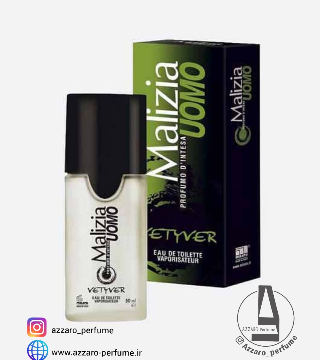 ادوتویلت مردانه یومو مالیزیا Malizia مدل وتیور حجم 50 میل-فروشگاه اینترنتی آرایشی بهداشتی آزارو