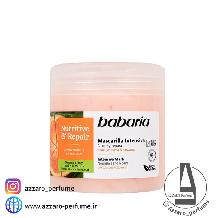 ماسک موی ترمیم کننده و مخصوص موهای آسیب دیده باباریا حجم 400 میل-فروشگاه اینترنتی آرایشی بهداشتی آزارو 
