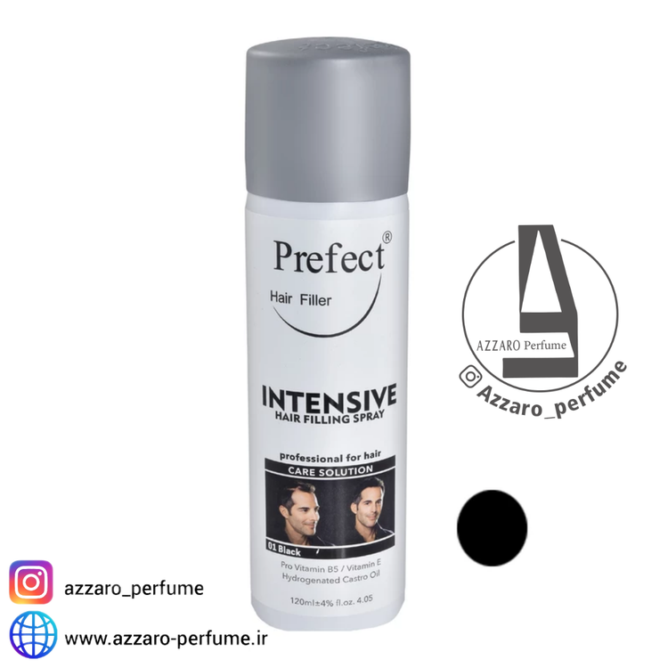 اسپری پرپشت کننده مو پرفکت رنگ مشکی شماره 01 حجم 120 میل رنگ-فروشگاه اینترنتی آرایشی بهداشتی آزارو 