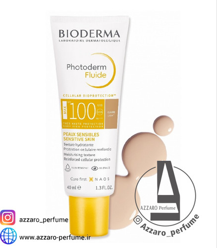 ضد آفتاب رنگی بایودرما فتودرم مکس فلوئید SPF 100_فروشگاه اینترنتی آرایشی بهداشتی آزارو در شیراز