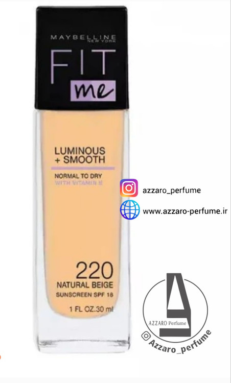 کرم پودر میبلین فیت شیشه ای شماره 220 حجم 30 میل-فروشگاه اینترنتی آرایشی بهداشتی آزارو 
