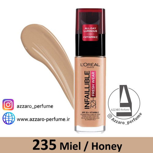 کرم پودر اینفالیبل 32 ساعته لورال loreal مدل fresh wear شماره 235-فروشگاه اینترنتی آرایشی و بهداشتی آزارو