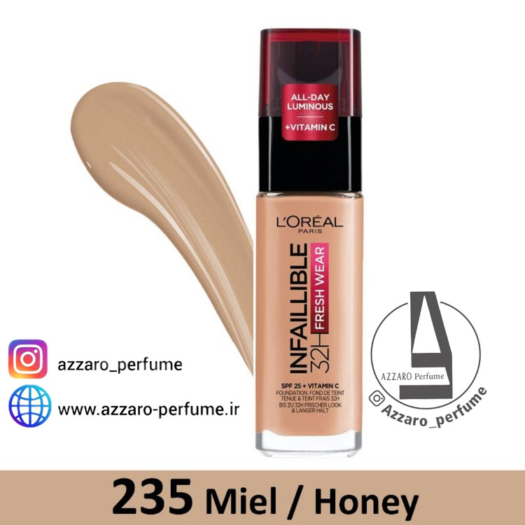 کرم پودر اینفالیبل 32 ساعته لورال loreal مدل fresh wear شماره 235-فروشگاه اینترنتی آرایشی و بهداشتی آزارو