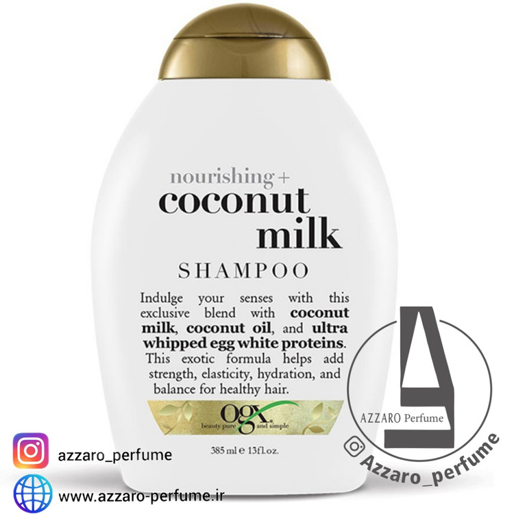 شامپو شیر نارگیل او جی ایکس OGX حجم 385 میل -فروشگاه اینترنتی آرایشی بهداشتی آزارو 