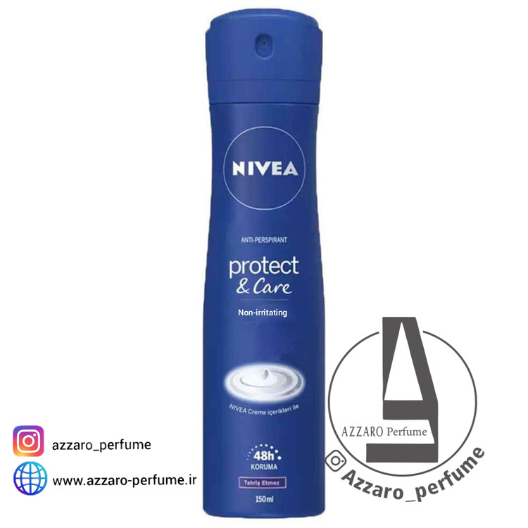 اسپری دئودورانت ضد عرق زنانه نیوا Nivea مدل Protect & Care پروتکت اند کر حجم 150 میل_فروشگاه اینترنتی آرایشی بهداشتی آزارو در شیراز 