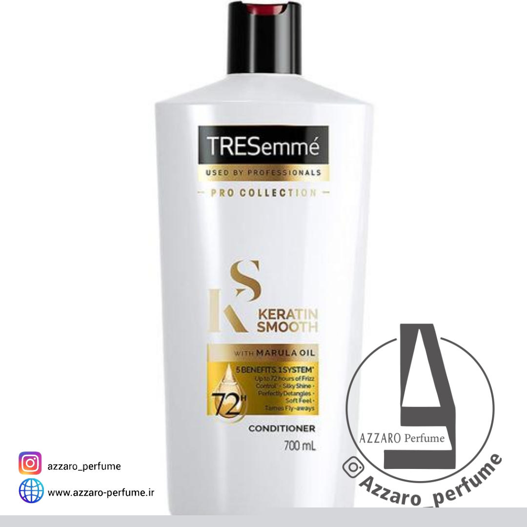 شامپو نرم کننده ترزمه مدل Keratin Smooth سفید 700 میلی لیتر-فروشگاه اینترنتی آرایشی بهداشتی آزارو 