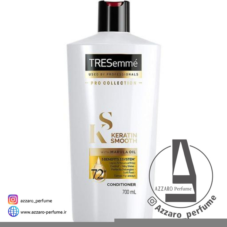 شامپو نرم کننده ترزمه مدل Keratin Smooth سفید 700 میلی لیتر-فروشگاه اینترنتی آرایشی بهداشتی آزارو 