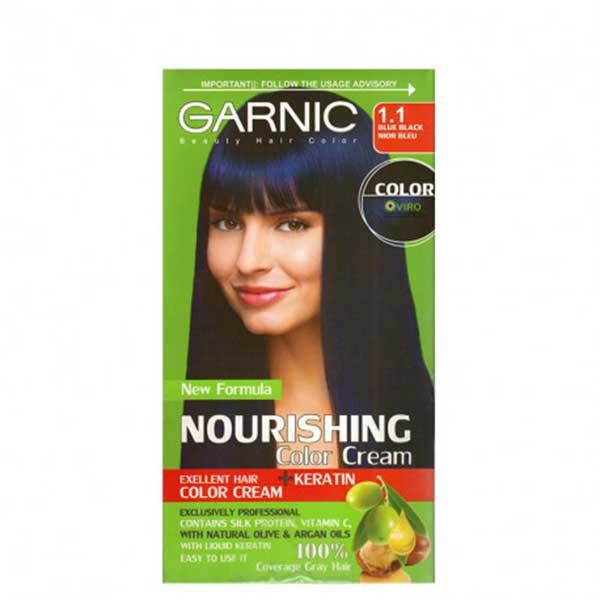 کیت رنگ مو گارنیک شماره 1.1 حجم 80 میلی لیتر رنگ مشکی پرکلاغی_فروشگاه اینترنتی آرایشی بهداشتی آزارو 