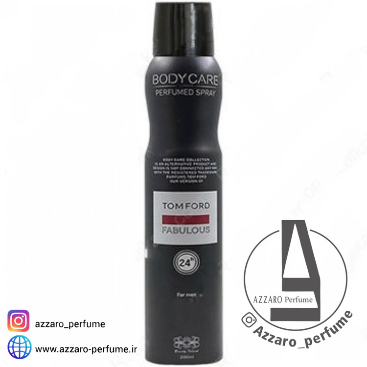 اسپری بدن بادی کر مردانه رایحه تام فورد فابولوس حجم 200 میل_فروشگاه اینترنتی آرایشی بهداشتی آزارو در شیراز
