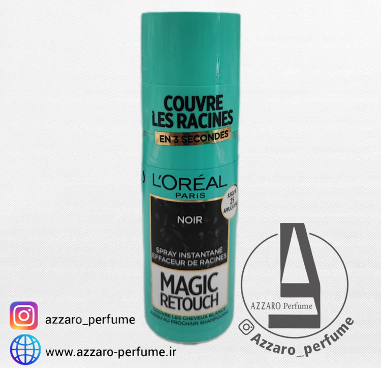 اسپری رنگ (کانسیلر) ریشه مو لورال مدل Magic Retouch رنگ noir مشکی حجم 75 میل