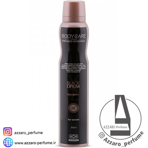 اسپری زنانه بادی کر مدل بلک اوپیوم حجم 200 میل_فروشگاه اینترنتی آرایشی بهداشتی آزارو در شیراز