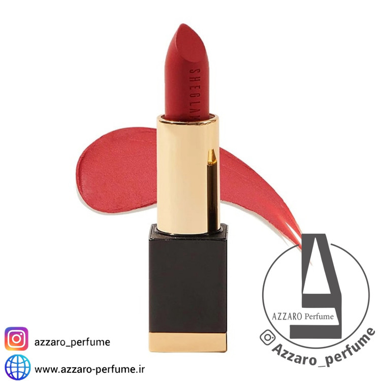 رژ لب مات شیگلم رنگ crimson suede_فروشگاه اینترنتی آرایشی بهداشتی آزارو در شیراز