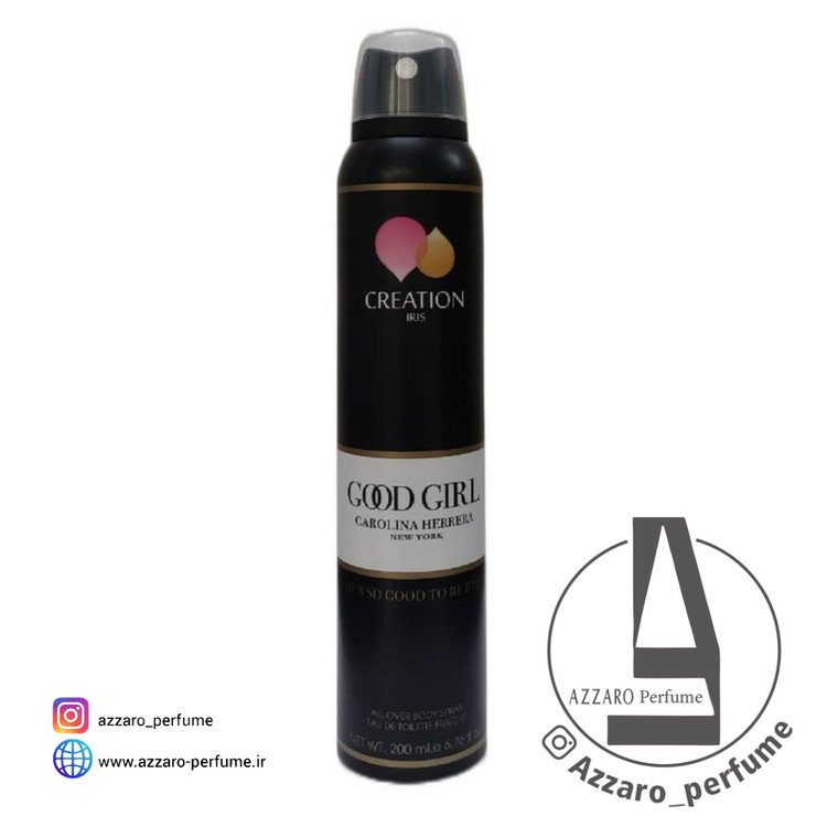 اسپری کریشن زنانه رایحه گود گرل 200 میل_فروشگاه اینترنتی آرایشی بهداشتی آزارو در شیراز
