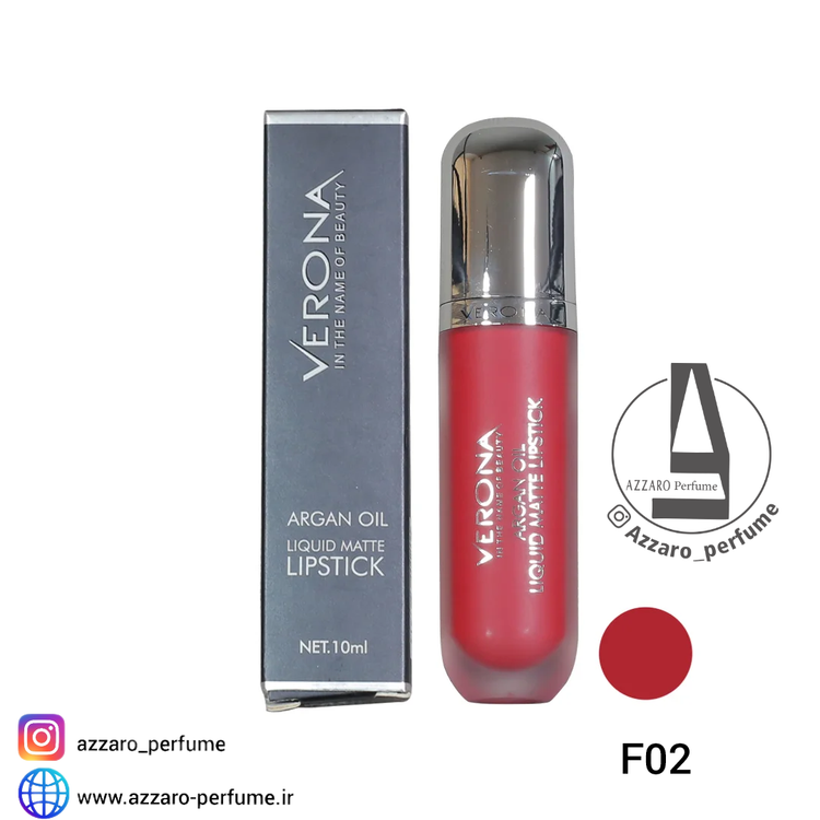 رژ لب مایع بادوام مات ورونا شماره F02-فروشگاه اینترنتی آرایشی بهداشتی آزارو