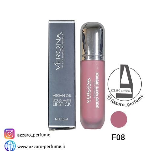 رژ لب مایع بادوام مات ورونا شماره F08-فروشگاه اینترنتی آرایشی بهداشتی آزارو