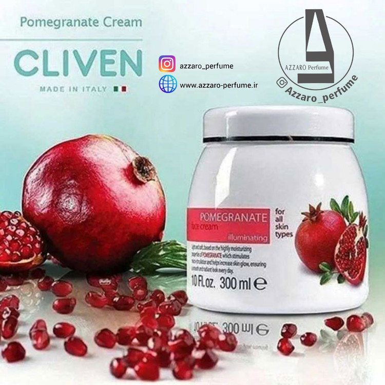 کرم صورت آبرسان و شفاف کننده انار کلیون Cliven Pomegranate حجم 300 میلی لیتر اورجینال_فروشگاه اینترنتی آرایشی بهداشتی آزارو در شیراز 