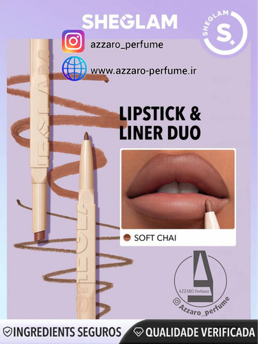 رژلب و خط لب دو سر شیگلم SHEGLAM رنگ soft chai-فروشگاه اینترنتی آرایشی بهداشتی آزارو