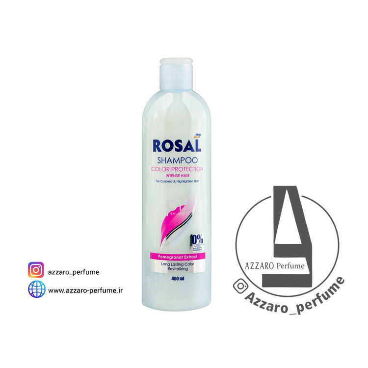 شامپو بدون سولفات روزال مناسب موهای رنگ شده حجم 400 میل-فروشگاه اینترنتی آرایشی بهداشتی آزارو 