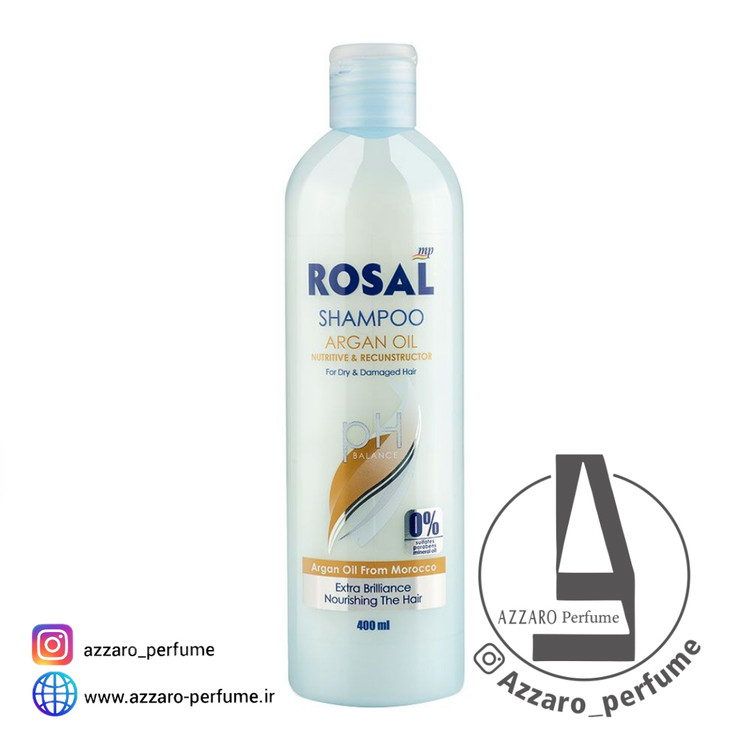 شامپو روغن آرگان مغذی و احیا کننده بدون سولفات روزال حجم 400 میل-فروشگاه اینترنتی آرایشی بهداشتی آزارو 