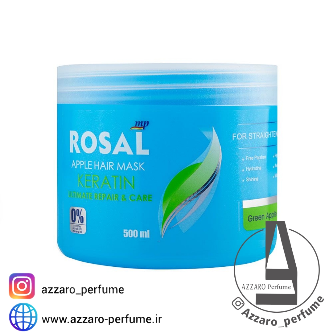 ماسک موی سیب کراتینه (ترمیم کننده قوی و تقویتی) روزال حجم 500 میل-فروشگاه اینترنتی آرایشی بهداشتی آزارو